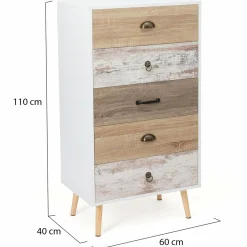 Chiffonnier scandinave 5 tiroirs
