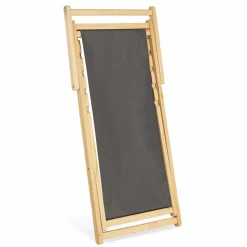 Chiliennes en bois et toile grise
