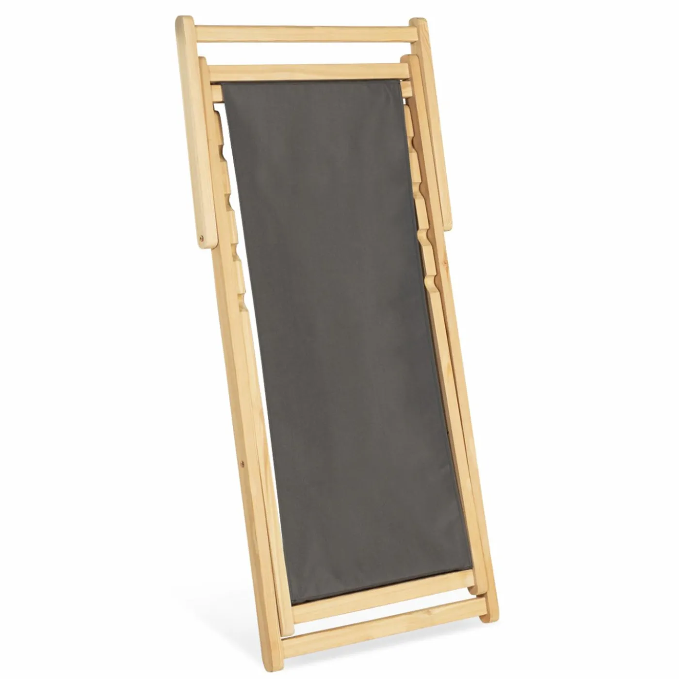Chiliennes en bois et toile grise