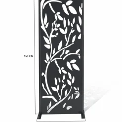 Claustra extérieur métal gris motif floral