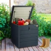 Coffre de jardin verrouillable en métal gris anthracite 200 L