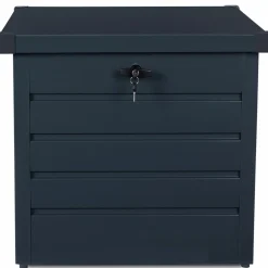 Coffre de jardin verrouillable en métal gris anthracite 200 L