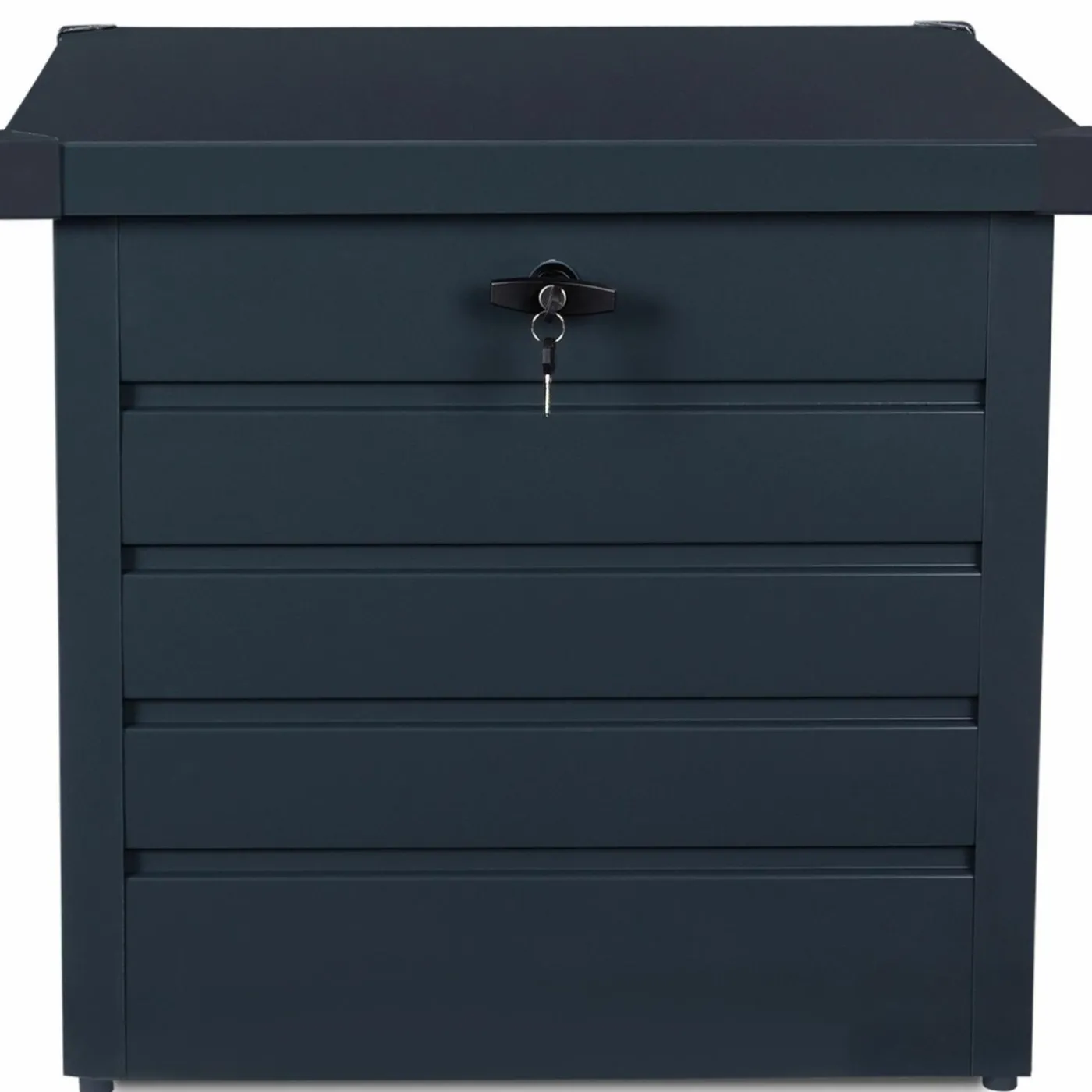 Coffre de jardin verrouillable en métal gris anthracite 200 L