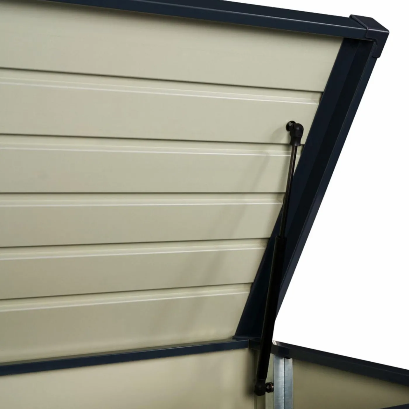 Coffre de jardin verrouillable en métal gris anthracite 200 L