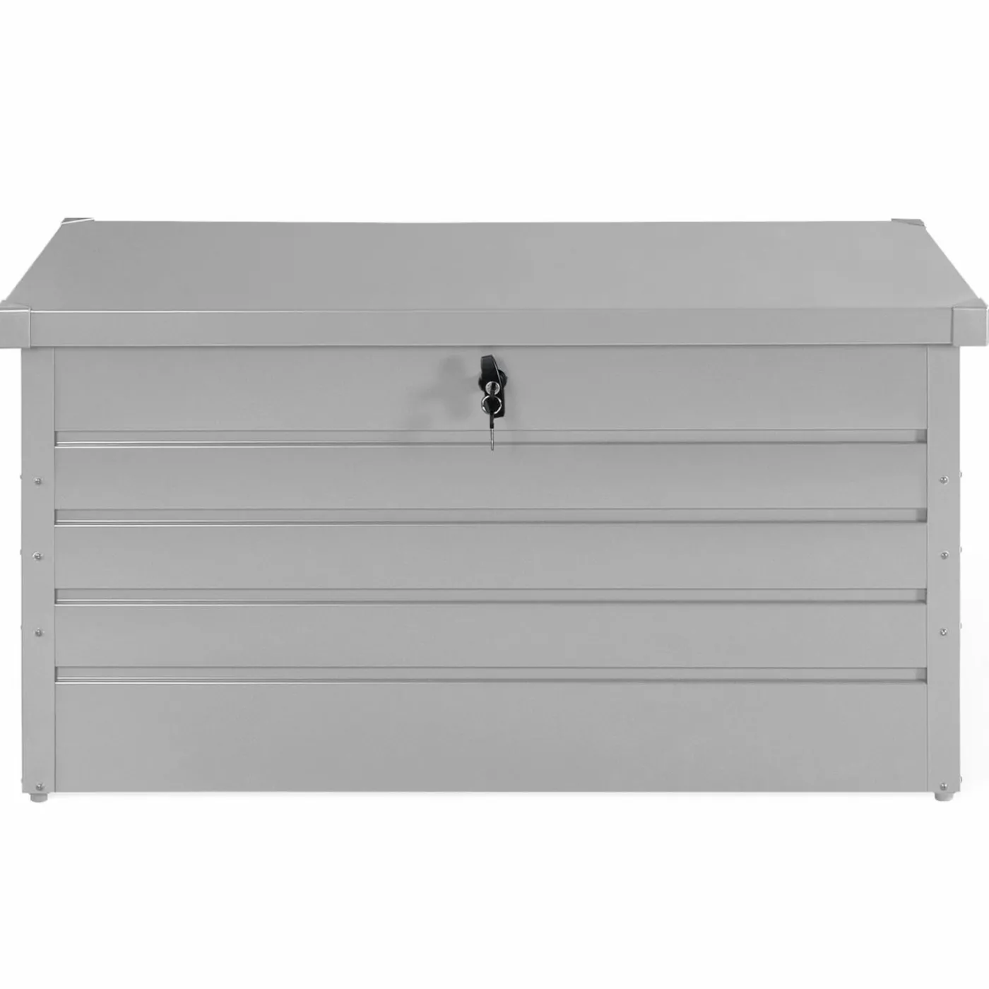 Coffre de rangement extérieur étanche en métal gris clair 350L