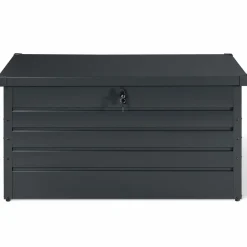Coffre de rangement extérieur étanche en métal gris 350 L