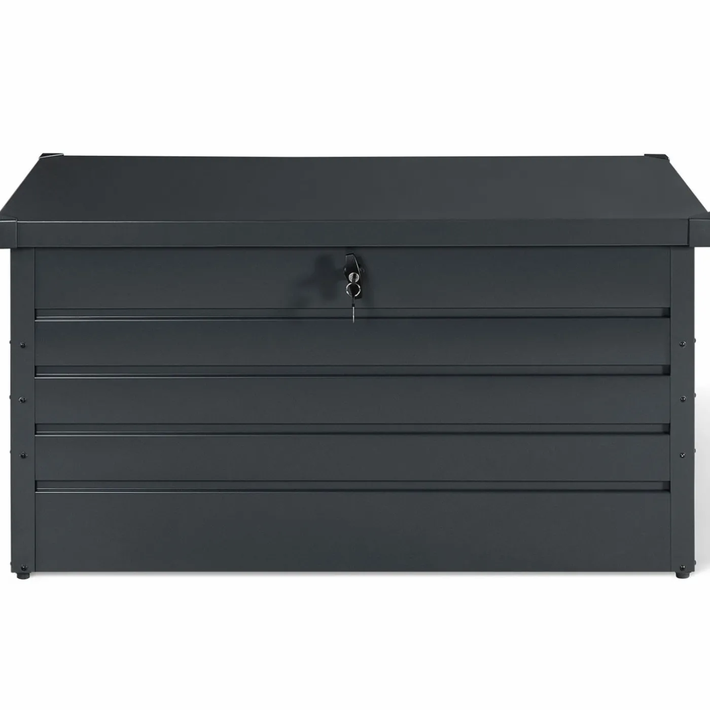 Coffre de rangement extérieur étanche en métal gris 350 L