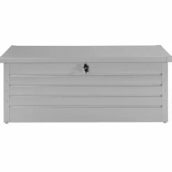 Coffre de rangement extérieur étanche en métal gris clair 600 L