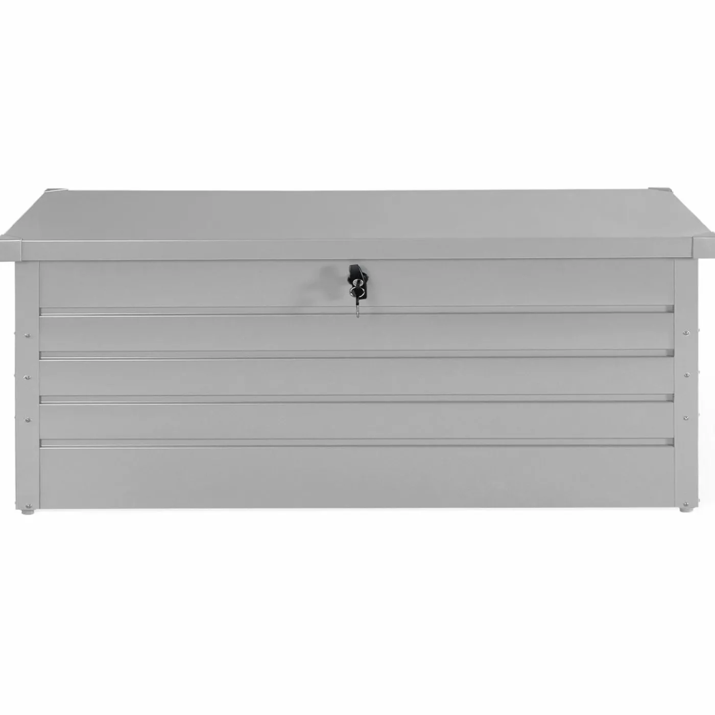 Coffre de rangement extérieur étanche en métal gris clair 600 L
