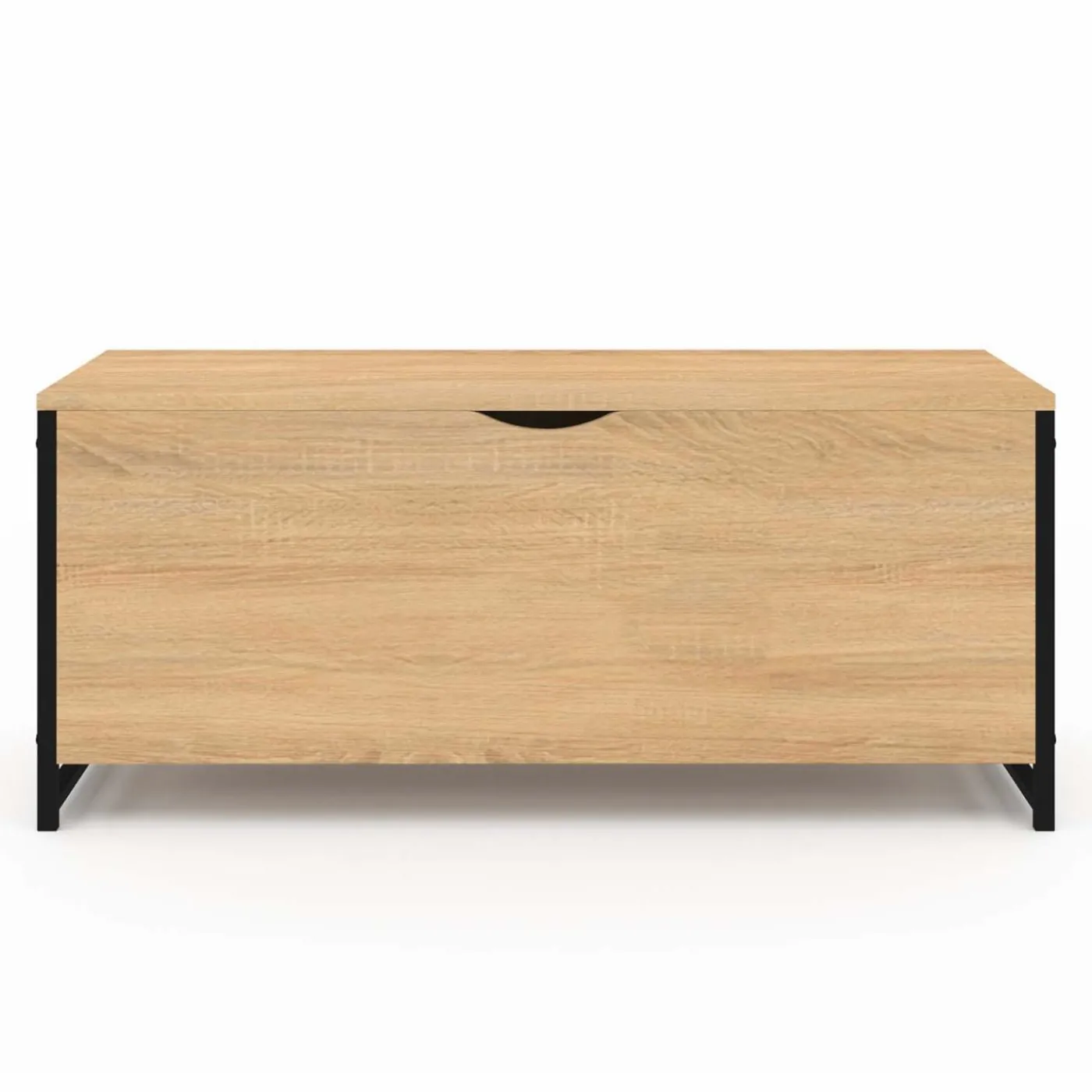 Coffre de rangement style industriel bois et noir