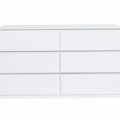 Commode 6 tiroirs 140 cm bois blanc