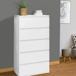 Commode 5 tiroirs blanche