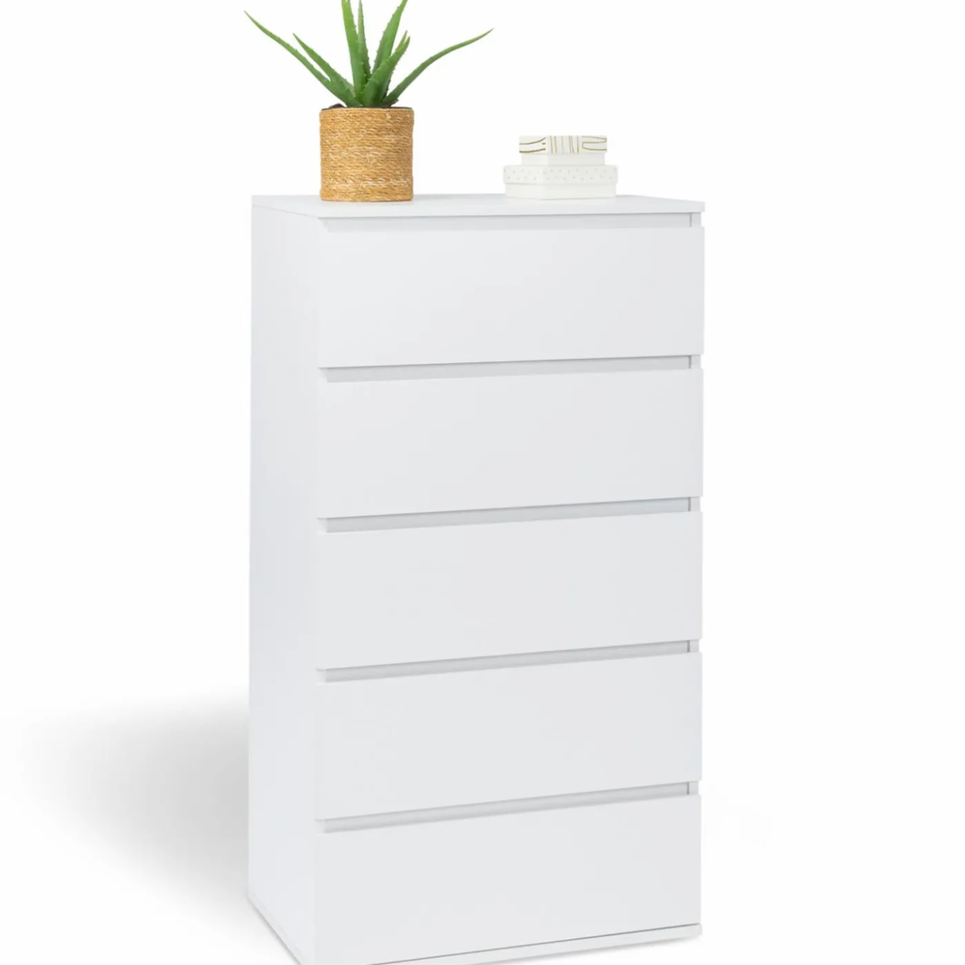Commode 5 tiroirs blanche