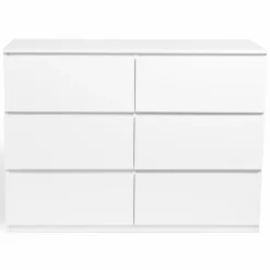 Commode 6 tiroirs blanche