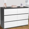 Commode 6 tiroirs blanche et grise