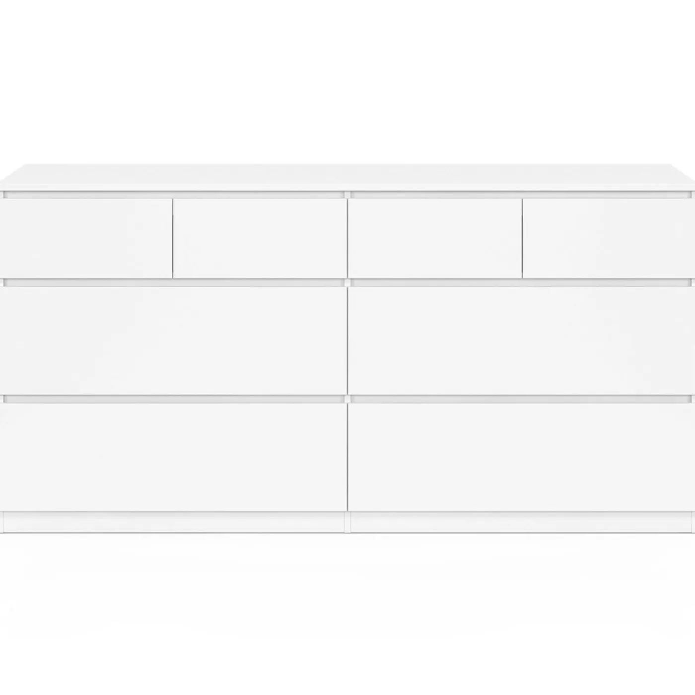 Commode 8 tiroirs bois blanc 160 cm