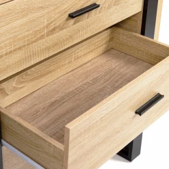 Commode 3 tiroirs design bois et pieds noir