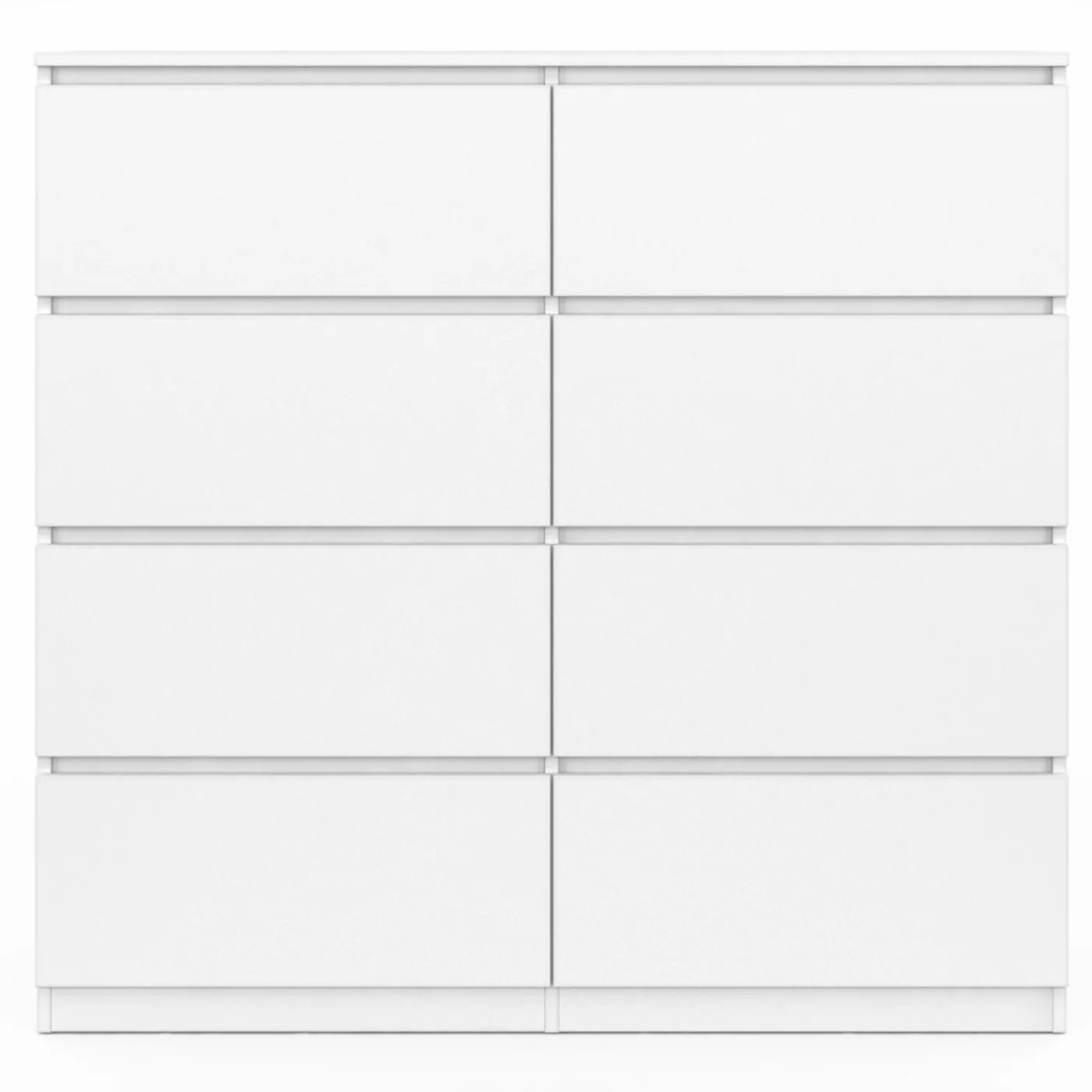 Commode 8 tiroirs en bois blanc 110 cm