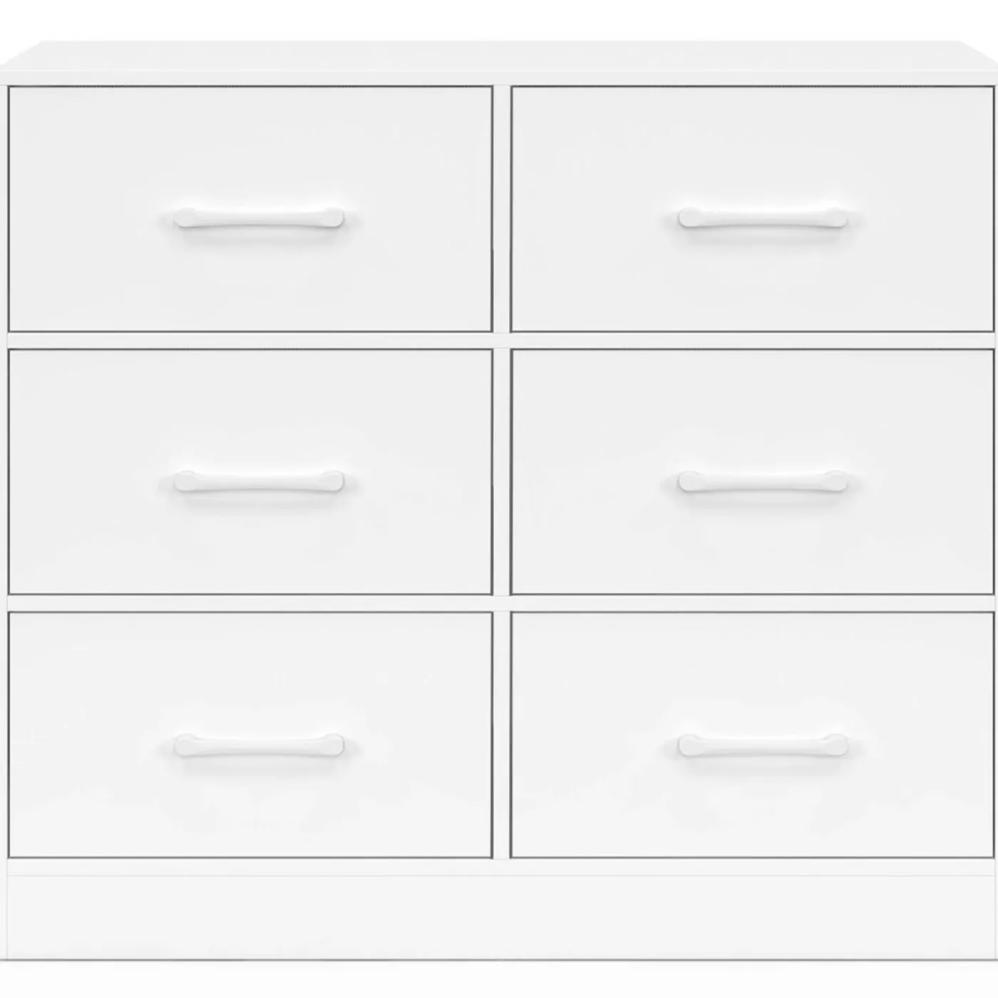 Commode 6 tiroirs en tissu 80 cm meuble de rangement bois blanc