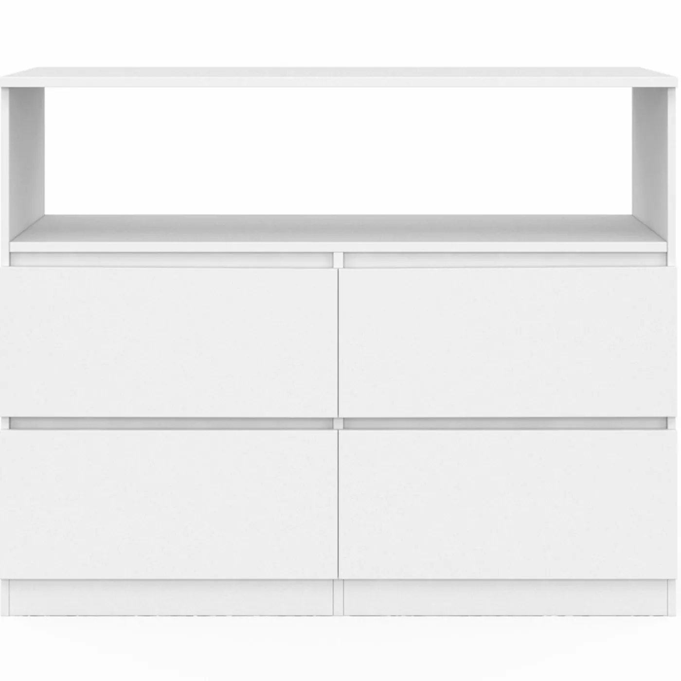 Commode avec 4 tiroirs bois blanc 100 cm avec niche