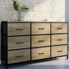 Commode avec 9 tiroirs en tissu