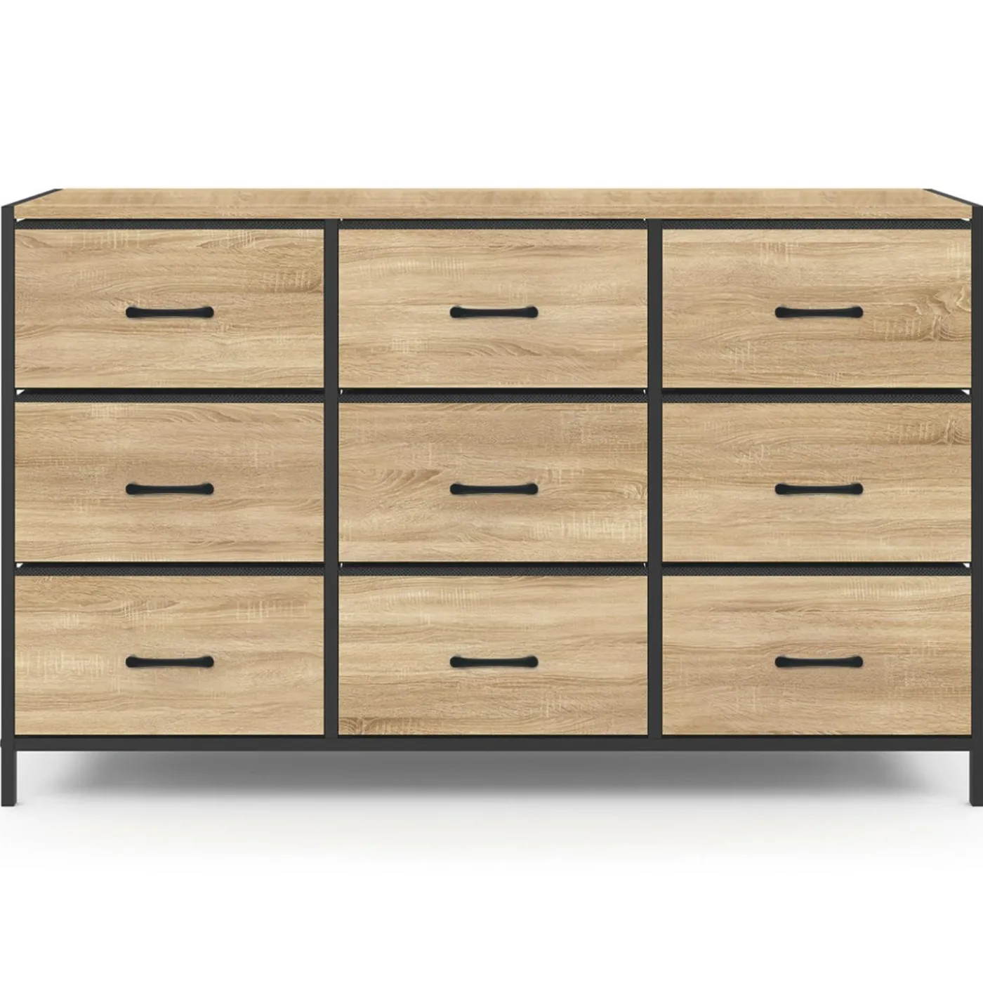 Commode avec 9 tiroirs en tissu