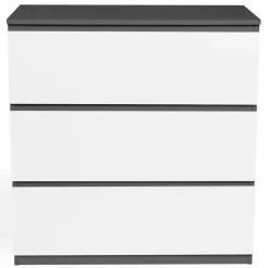 Commode blanche et grise 3 tiroirs