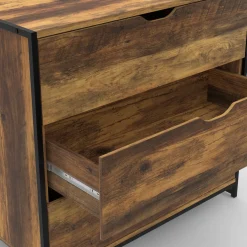 Commode design industriel 3 tiroirs avec étagère