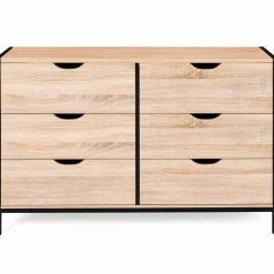 Commode design industriel 6 tiroirs 140 cm