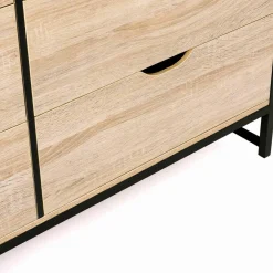 Commode design industriel 6 tiroirs 140 cm