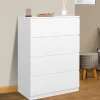 Commode en bois blanc avec 4 tiroirs 75 cm