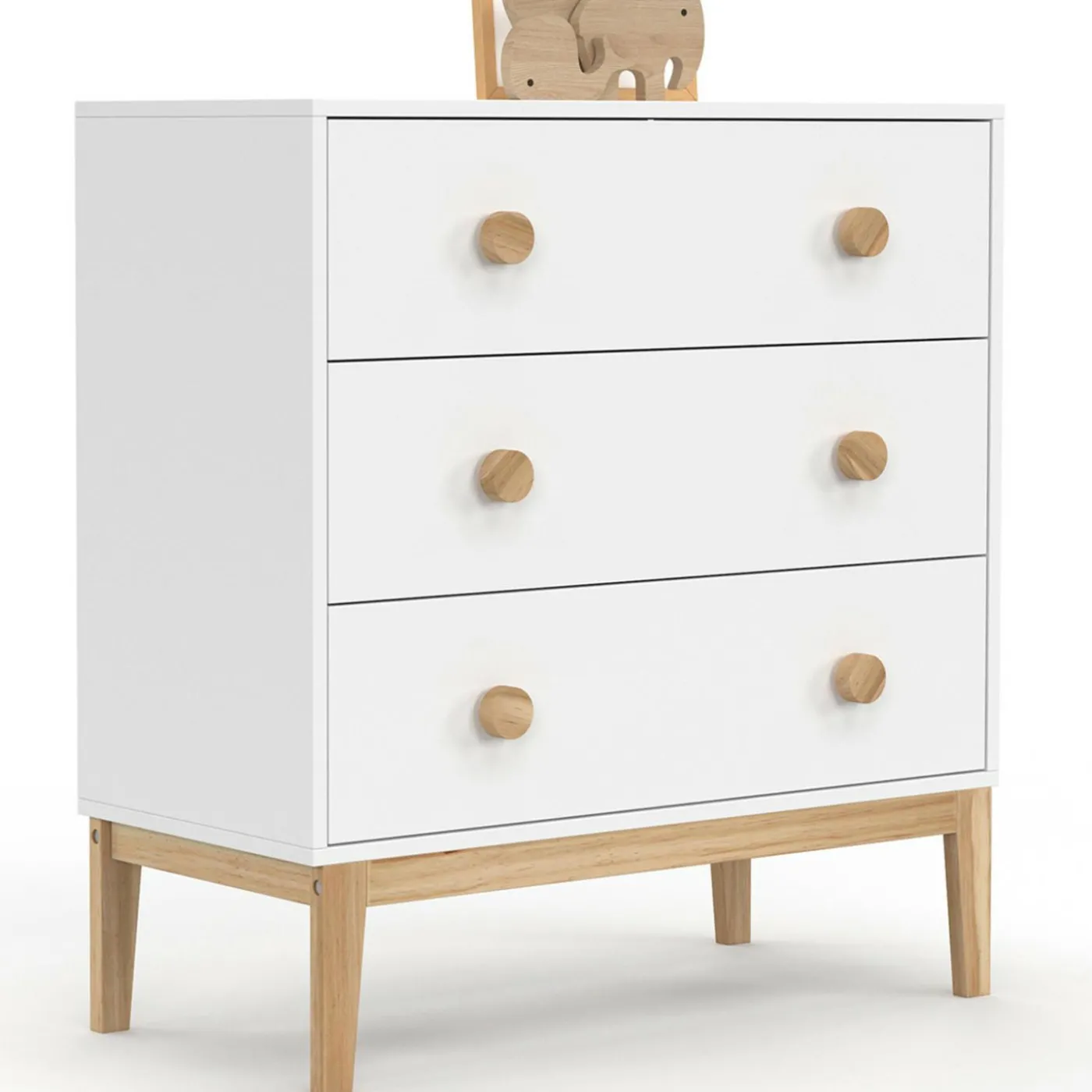 Commode enfant blanc et bois