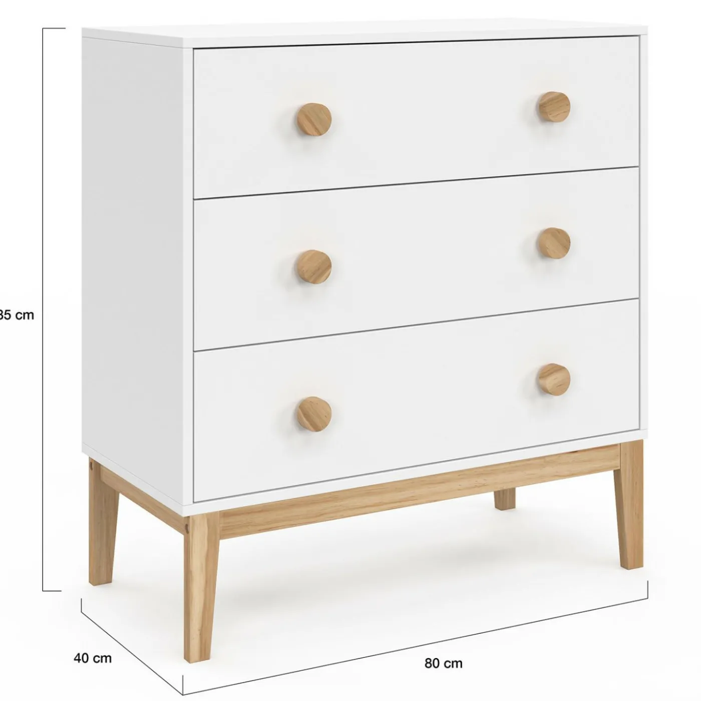 Commode enfant blanc et bois