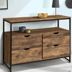 Commode industrielle 4 tiroirs avec étagère