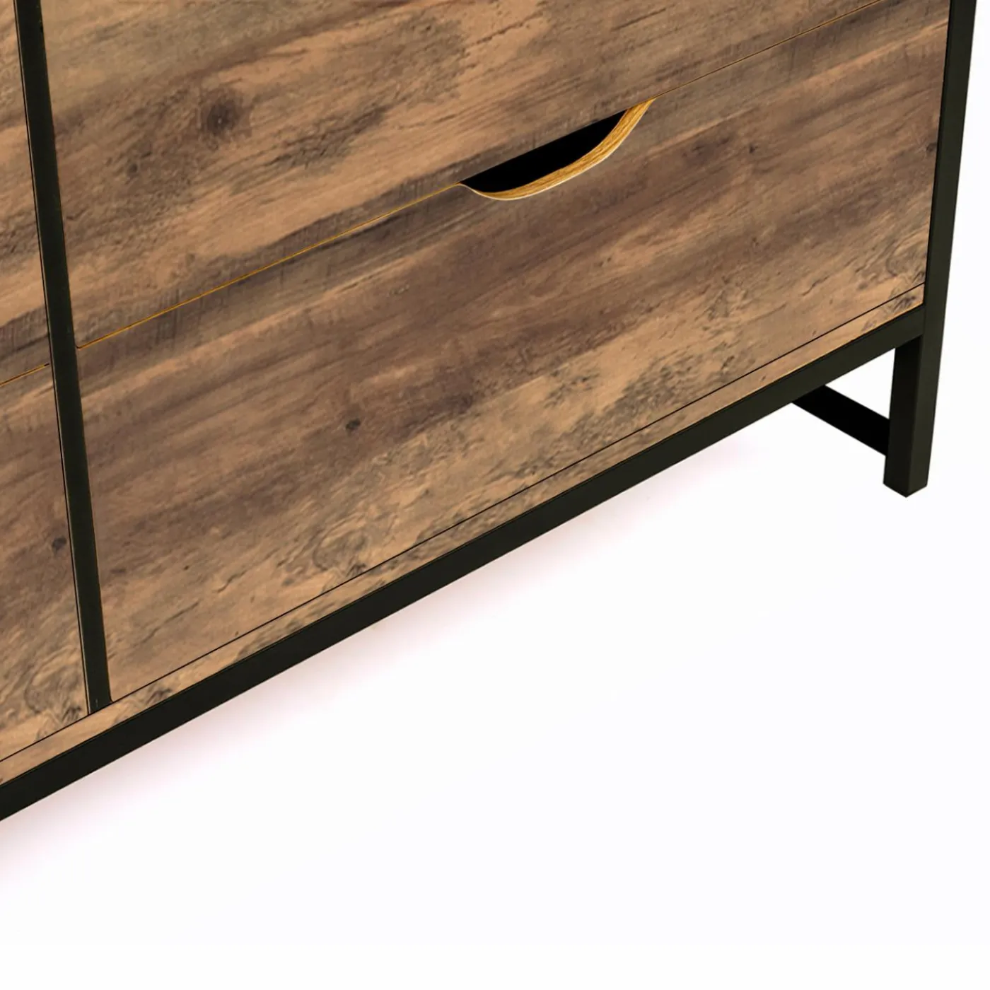 Commode industrielle 4 tiroirs avec étagère