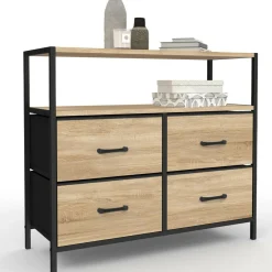 Commode industrielle 4 tiroirs en tissu
