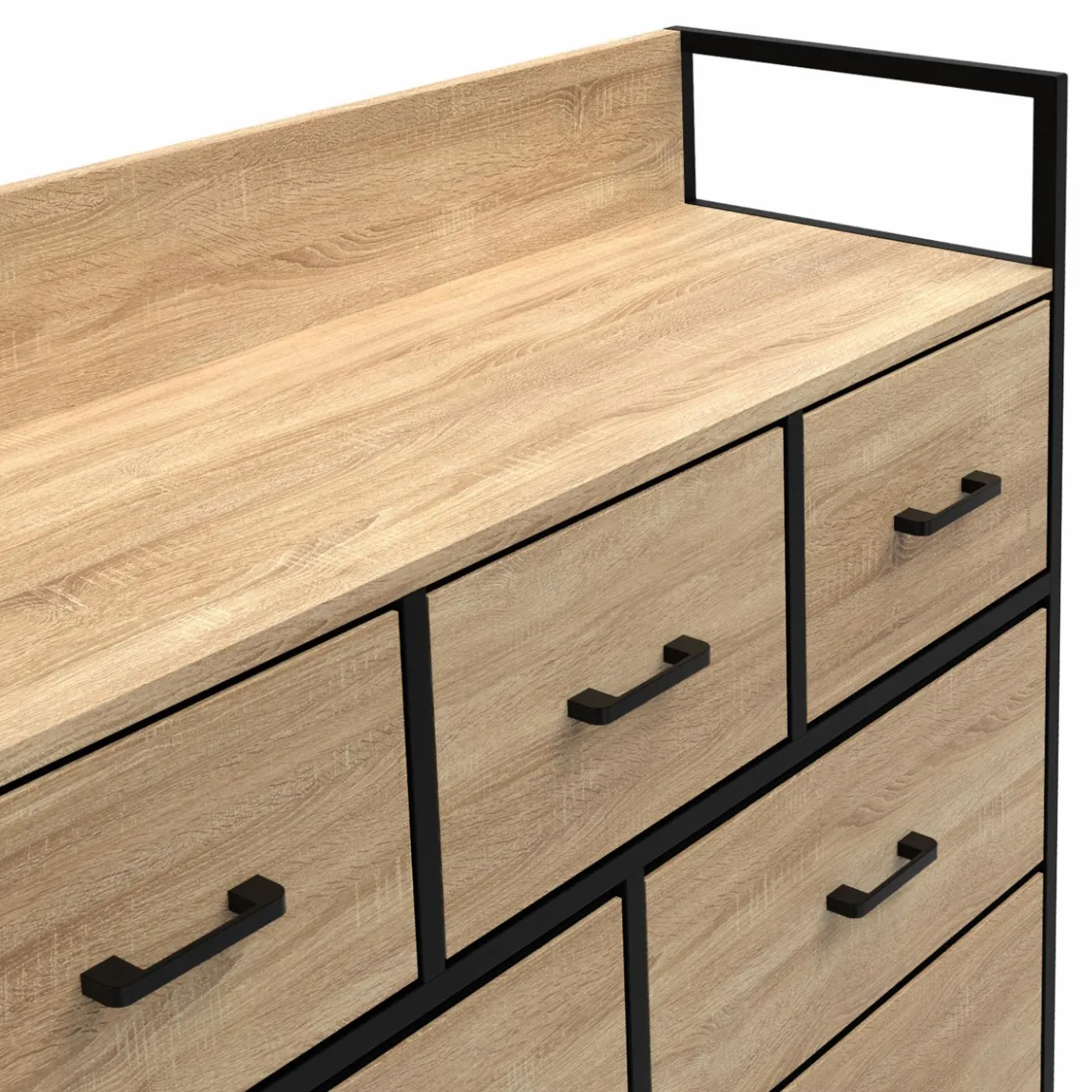 Commode industrielle avec 7 tiroirs en tissu