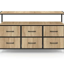 Commode industrielle avec niche effet lattes