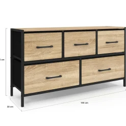 Commode industrielle design 5 tiroirs
