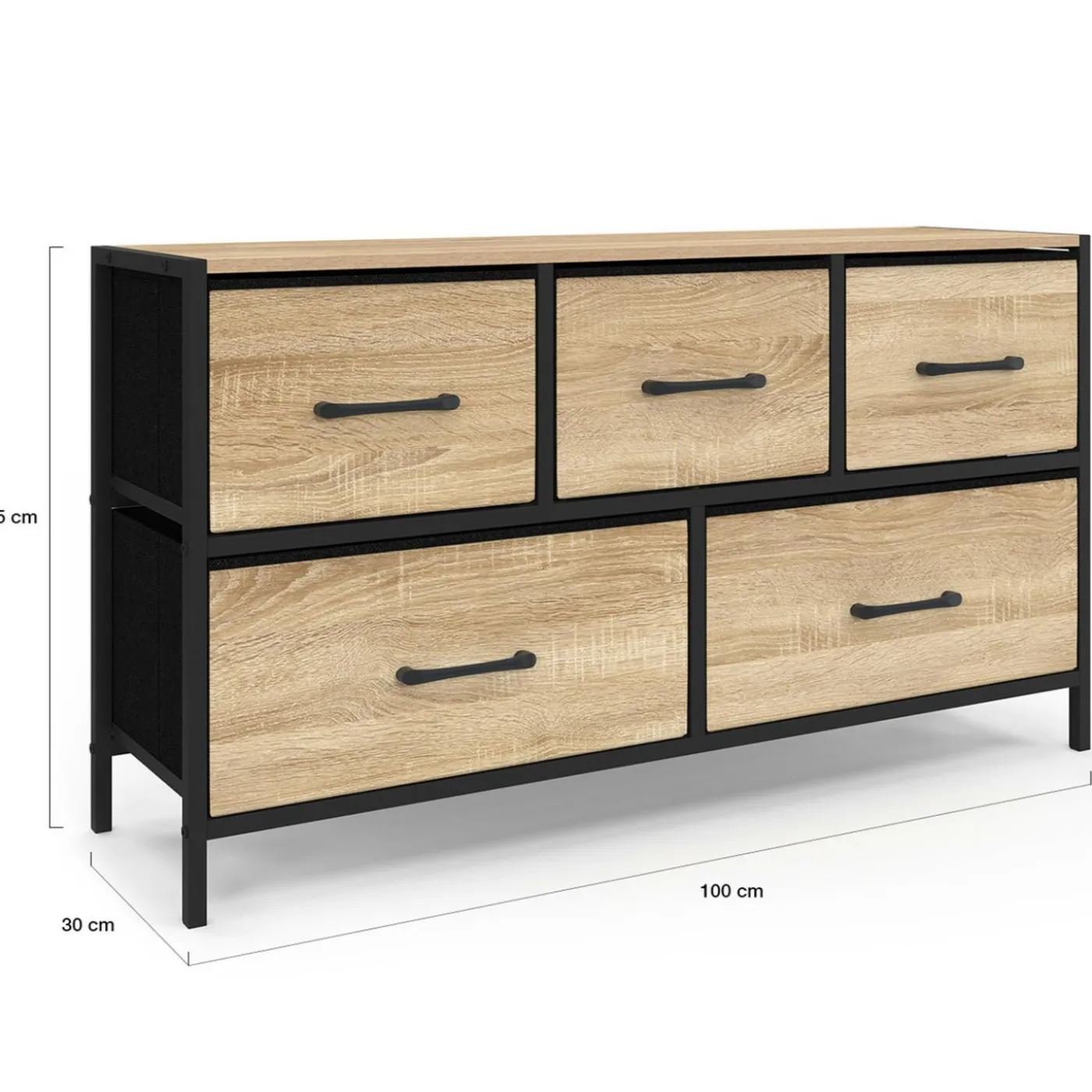 Commode industrielle design 5 tiroirs
