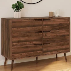 Commode scandinave effet noyer