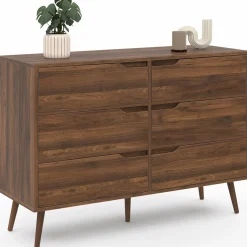 Commode scandinave effet noyer