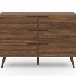 Commode scandinave effet noyer