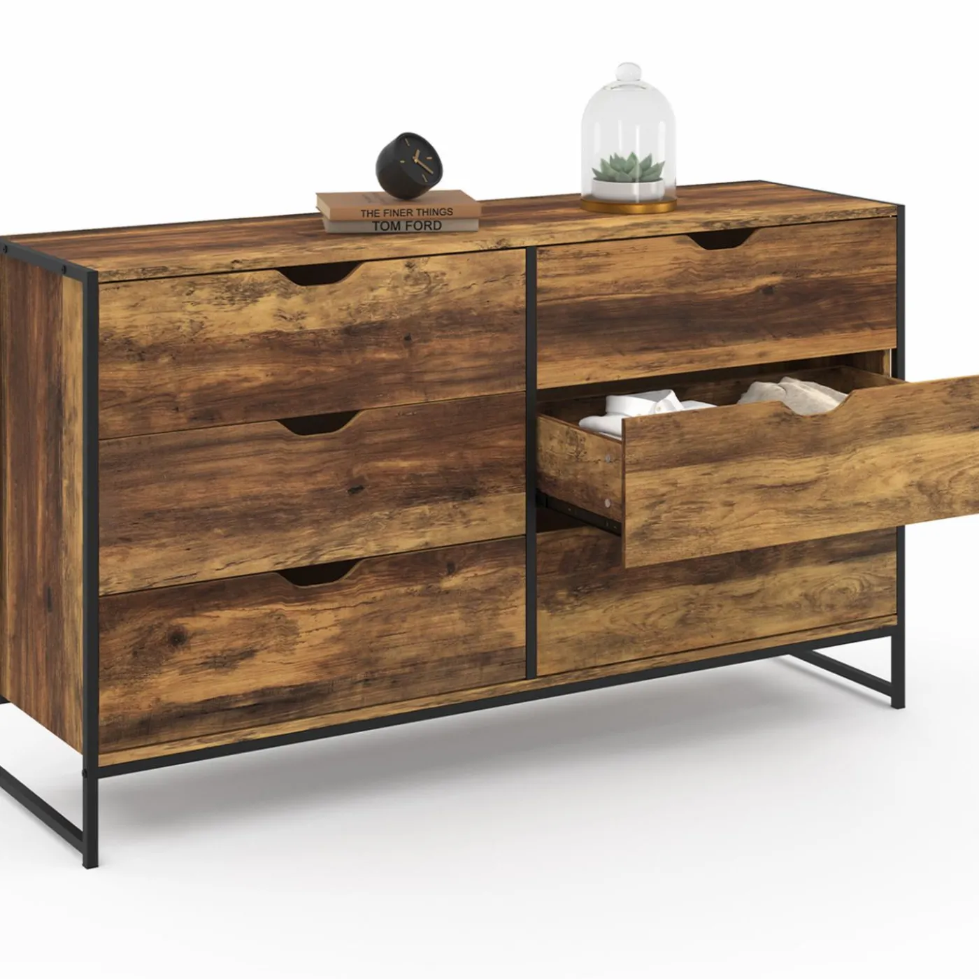 Commode XXL design industriel avec 6 tiroirs
