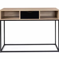Console 1 tiroir noir avec rangements design industriel