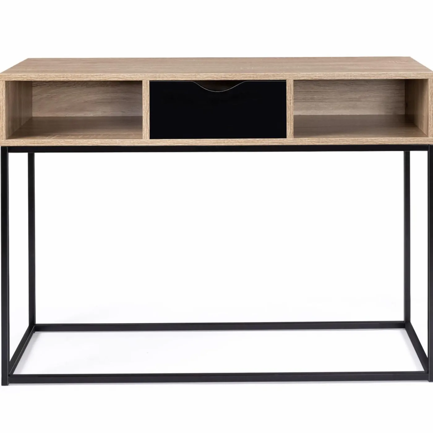 Console 1 tiroir noir avec rangements design industriel