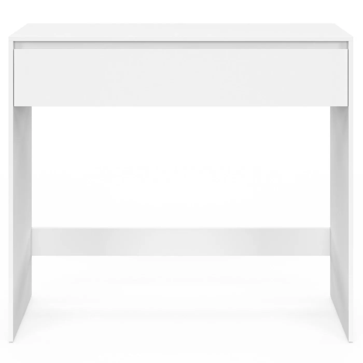 Console bois blanc 1 tiroir design moderne