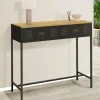 Console bois et métal 1 tiroir design industriel