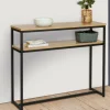 Console bois et métal double plateau 100 cm