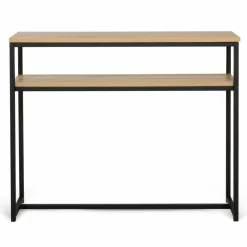 Console bois et métal double plateau 100 cm